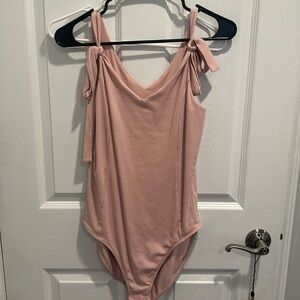 Pink ribbed bodysuit